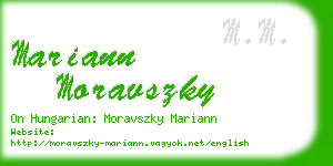 mariann moravszky business card